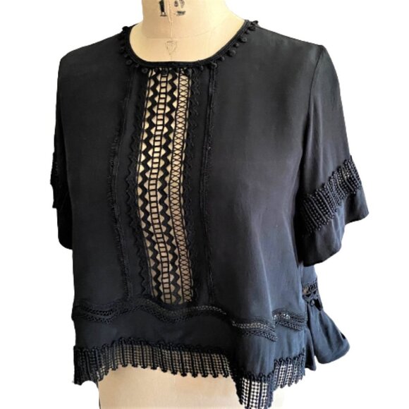 Jonathan Simkhai cut out lace short sleeve top - Picture 5 of 11